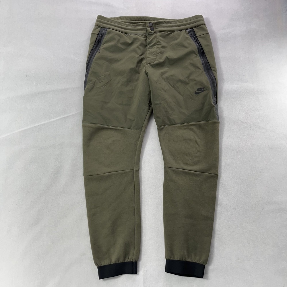 Nike Tech Fleece 2 Sweatpants Men Large Green Joggers Cargo Active